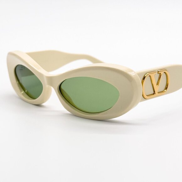 NEW VALENTINO SUNGLASSES VLS-178B IVORY/GREEN WOMEN EYEWEAR main image 8